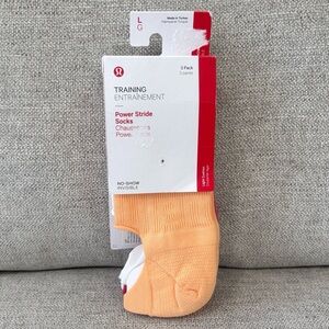 New Lululemon Power Stride No Show Socks 3 Pack Size Large